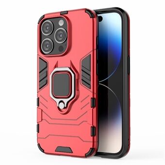 Voor iPhone 15 Pro Max TPU+PC Schokbestendige Telefoonhoes met Ringhouder en Kickstand