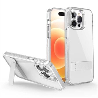 G Style voor iPhone 15 Pro Max - krasbestendige kickstand TPU + acryl doorzichtige hoes voor telefoon.