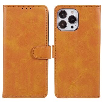 PU Leren Portemonneehoesje voor iPhone 15 Pro Max, Kalfsleer Textuur Anti-val Stand Telefoonhoesje