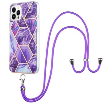 YB IMD-serie-5 voor iPhone 15 Pro Max Elektroplatering TPU Telefoonhoes IML IMD Telefoonhoesje met Lanyard