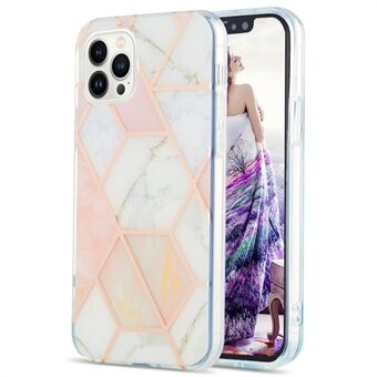 YB IMD Serie-3 Zacht TPU Telefoonhoesje voor iPhone 15 Pro Max, Marmerpatroon IMD IML Dubbelzijdige Elektroplating Cover.