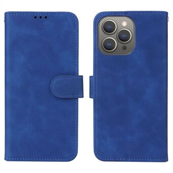 Voor iPhone 15 Pro Max Skin-touch Telefoon Leren Hoesje met Standaard Portemonnee Beschermhoes voor Telefoon