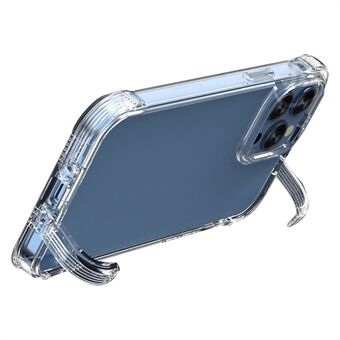 Voor de iPhone 15 Pro Max schokbestendige PC+TPU telefoonhoes, heldere verborgen standaard achtercover.