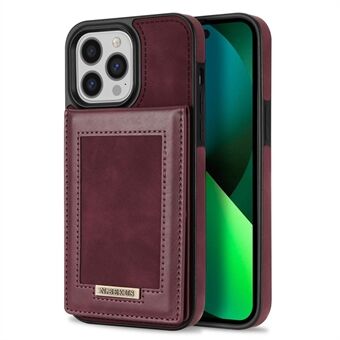 N.BEKUS Leren gecoate TPU-hoes voor iPhone 15 Pro Max, kaarthouder met RFID-blokkering, telefoonstandaard cover.