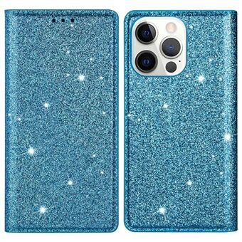 Voor iPhone 15 Pro Max Kaarthouder Telefoonhoesje Glitter PU Leren Stand Smartphone Hoesje