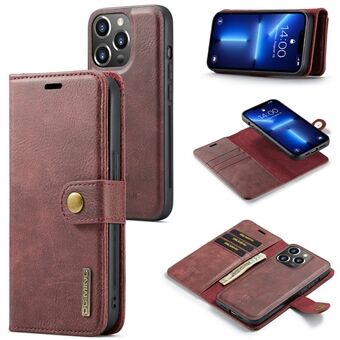 DG.MING Voor iPhone 15 Pro Max Afneembare Magnetische Telefoonhoes Valbestendige Splitleren Portemonnee met Standaardhoes