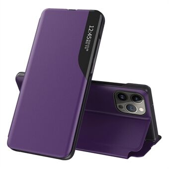 Voor iPhone 15 Pro Max Bekijkvenster Flipstand PU Leren Telefoonhoes Schokbestendige Telefoonhoes