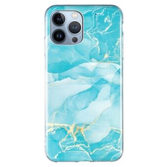 Voor iPhone 15 Pro Max Marmerpatroon IMD Hoesje Anti-val TPU Telefoonhoesje