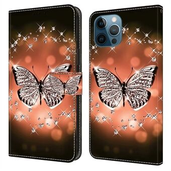Voor iPhone 15 Pro Max 3D Patroon Bedrukte PU Leren Hoes met Standfunctie Portemonnee Flip Telefoonhoes