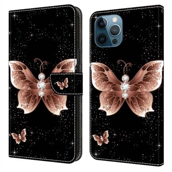 Voor de iPhone 15 Pro Max hebben we een hoesje met een 3D-patroon bedrukt op PU-leer. Dit hoesje kan omgevouwen worden als een portemonnee en dient tevens als standaard.
