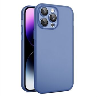 PC+TPU Telefoonhoesje voor iPhone 15 Pro Max, doorschijnende matte beschermhoes met glazen lensfilm.