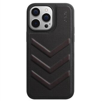 X-LEVEL Telefoonhoesje voor iPhone 15 Pro Max V-vormige textuur warmteafvoerende huid-touch PC+TPU achterkant