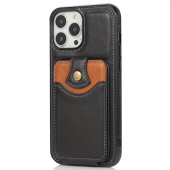 Verticaal fliphoesje voor iPhone 15 Pro Max, Met kickstand, PU-leer + TPU telefoonhoesje
