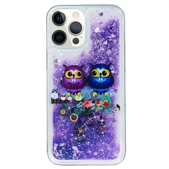 Voor iPhone 15 Pro Max Glitter Bling Poeder Quickzand Hoesje met Patroon Bedrukking van TPU