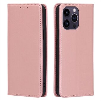 Leren hoesje voor iPhone 15 Pro Max met kalfsleertextuur, portemonnee en standaard, valbestendige telefoonhoes.