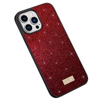 SULADA Achterkant voor iPhone 15 Pro Max Anti-kras PU Lederen gecoate PC + TPU Glitter Pailletten Telefoonhoesje - Meerkleurig