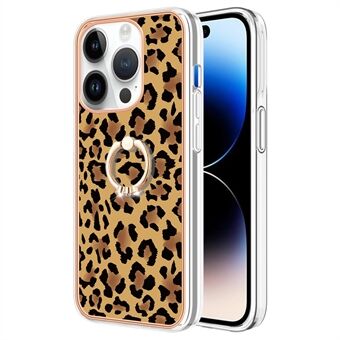 YB IMD Serie-20 Stijl D Anti-Val Kickstand Hoesje voor iPhone 15 Pro Max IMD Patroon 2,0mm Elektroplating TPU Telefoonhoesje.