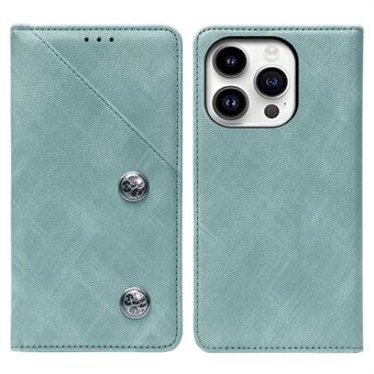 IDEWEI iPhone 15 Pro Max PU Leren Telefoonhoesje Retro Textuur Hoesje met kaartsleuf en magnetische telefooncover.