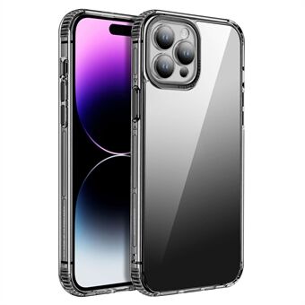 KSTDESIGN Transparante telefoonhoes van acryl en TPU voor iPhone 15 Pro Max, inclusief glazen lensbeschermer