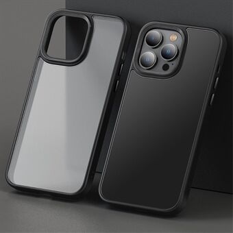 Voor iPhone 15 Pro Max Huid-aanraking Krasbestendige PC+TPU Hoes Vier Hoeken Airbag Doorschijnende Matte Telefoonhoesje