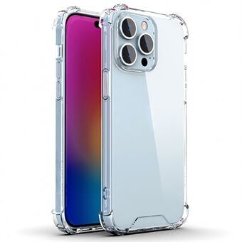 Voor iPhone 15 Pro Max Achterkant Hoesje met Vierhoek Schokabsorberend TPU Frame + Acryl Telefoonhoesje