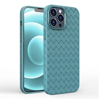 Voor de iPhone 15 Pro Max geweven textuur telefoonhoesje. Zachte TPU behuizing met warmteafvoer.
