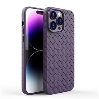 Voor de iPhone 15 Pro Max Geweven Textuur Telefoonhoes Zachte TPU Warmteafvoerende Cover.