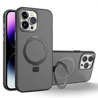 Zachte TPU+PC Slanke Hoes voor iPhone 15 Pro Max Rubberized Kickstand Telefoonhoes Compatibel met MagSafe