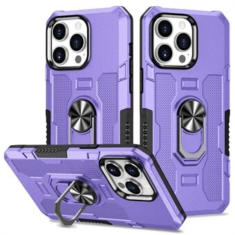 Voor iPhone 15 Pro Max Anti-kras PC+TPU telefoonhoesje Beschermende cover met ring kickstand