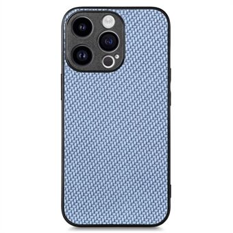 Carbon Fiber-textuur Antidrop-hoesje voor de iPhone 15 Pro Max, PU-Leer + PC + TPU Telefoonhoes.