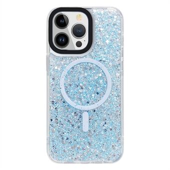 Voor iPhone 15 Pro Max TPU + Acryl Telefoonhoes Compatibel met MagSafe Glitterpoeder Mobiele Case