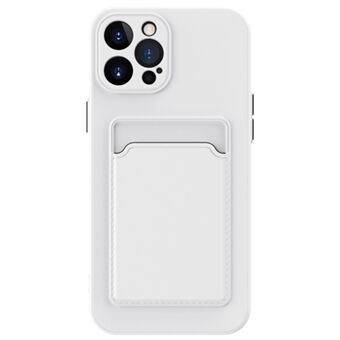 Zuivere Kleur Zacht TPU Hoesje voor iPhone 15 Pro Max Antivallen Schokbestendige Telefoonhoes met Kaarthouder.