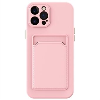 Zuivere kleur Soft TPU hoesje voor iPhone 15 Pro Max, schokbestendige telefoonhoes met kaarthouder