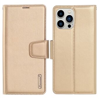 HANMAN Mill-serie voor iPhone 15 Pro Max Slim-Fit PU lederen hoesje met standaard voor mobiele telefoonhoesje en portemonnee