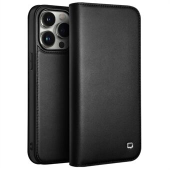 QIALINO voor iPhone 15 Pro Max Hoesje Folio Flip Echt Koeienleer Telefoonstandaard Cover