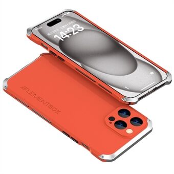 ELEMENT BOX schokbestendige hoes voor iPhone 15 Pro Max hoesje, met metalen frame, PC+silicone slanke telefoonhoes.