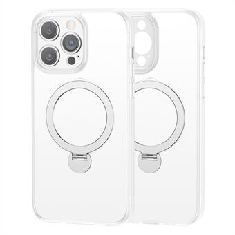 Voor iPhone 15 Pro Max Kickstand Telefoonhoesje Anti-kras TPU+Acryl Magnetische Cover