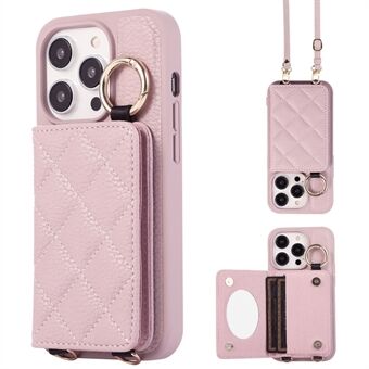 Voor iPhone 15 Pro Max hoesje PU+TPU Telefoonhoesje met Kaartsleuf Schokbestendig Hoesje
