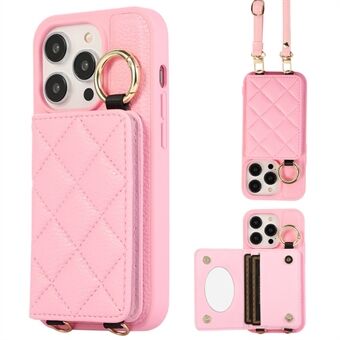 Voor iPhone 15 Pro Max hoesje PU+TPU telefoonhoesje met kaartsleuf schokbestendige case