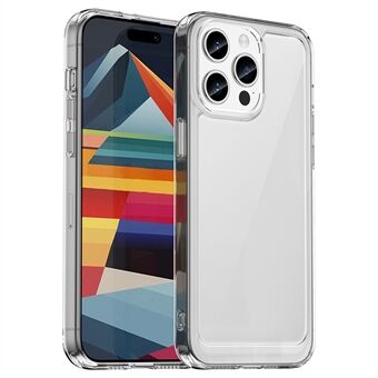 Voor iPhone 15 Pro Max hoesje Acryl+TPU Transparante Telefoonhoes (Grote Achterste Lens Gat)