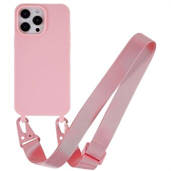 Matte TPU hoes voor iPhone 15 Pro Max hoesje, anti-val telefoonhoesje met brede draagriem.