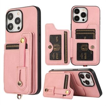 ABEEL Stijl 01 voor iPhone 15 Pro Max Achterhoes Horizontale Flip Kaartzak TPU+Leren Telefoonhoes