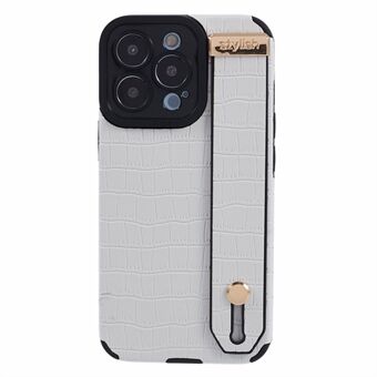 Voor de iPhone 15 Pro Max Case Krokodillen Textuur PU Leer+TPU Kickstand Telefoonhoesje.