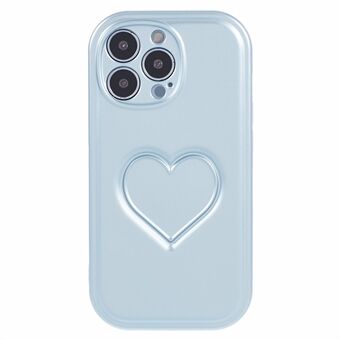 Voor iPhone 15 Pro Max Telefoonhoesje IMD TPU Cover met 3D-effect Hartvormig - Multi