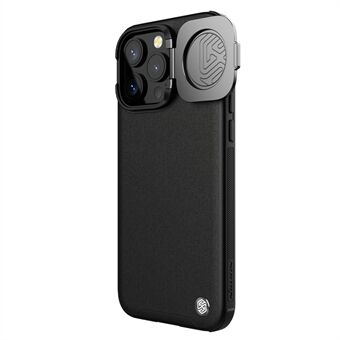 NILLKIN CamShield Prop Voor iPhone 15 Pro Max Hoesje Camera Bescherming PU Leer+PC+TPU Telefoonhoes