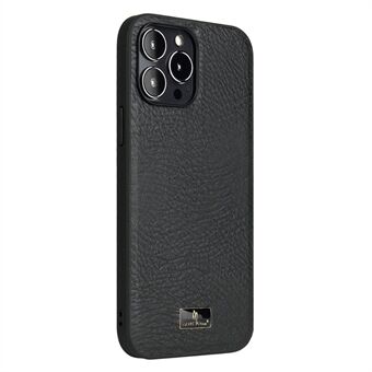 FIERRE SHANN voor iPhone 15 Pro Max Hoesje met anti-kras hardwaredecoratie van leer en TPU-telefoonhoes