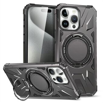 Voor de iPhone 15 Pro Max TPU+PC Telefoonhoesje met draaibare Kickstand Beschermhoes