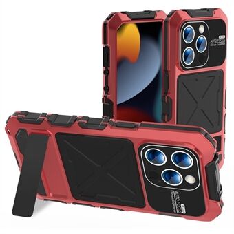 R-JUST voor iPhone 15 Pro Max Case Siliconen+Metaal Anti-val Telefoonhoesje met Schermafdekking.