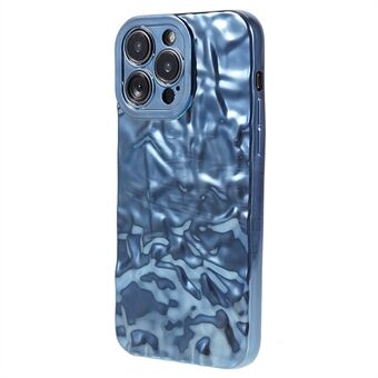 Voor iPhone 15 Pro Max Hoesje Elektroplating TPU Gerimpelde Oneffen Telefoonhoesje