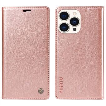 YIKATU YK-006 Voor iPhone 15 Pro Max Hoesje met Standfunctie - Magnetische Leren Cover Telefoonhoesje